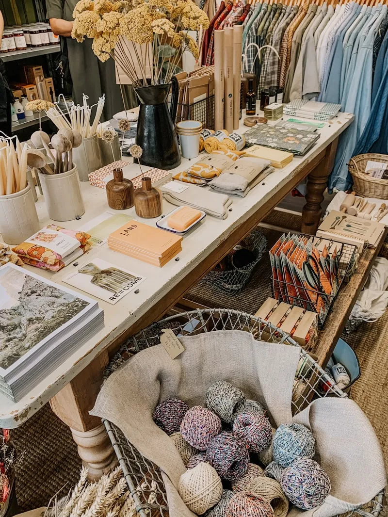 Curated mercantile goods and local crafts